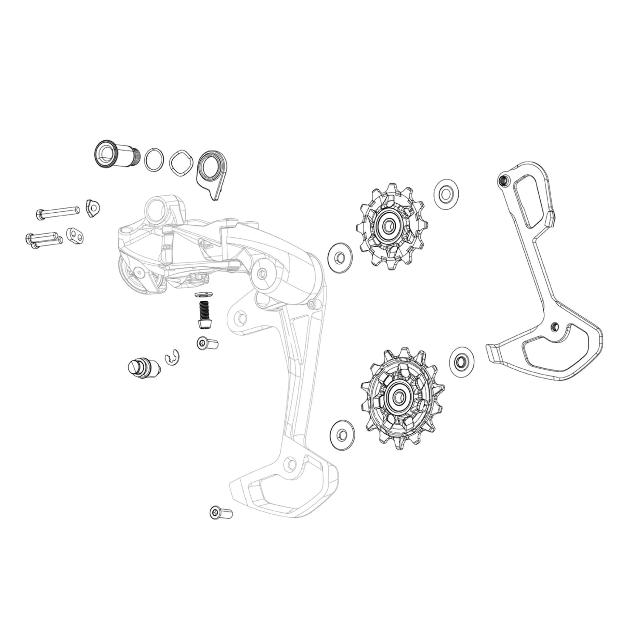 SRAM Spare - REAR DERAILLEUR INNER CAGE X01 EAGLE AXS POLAR INCLUDING SCREWS