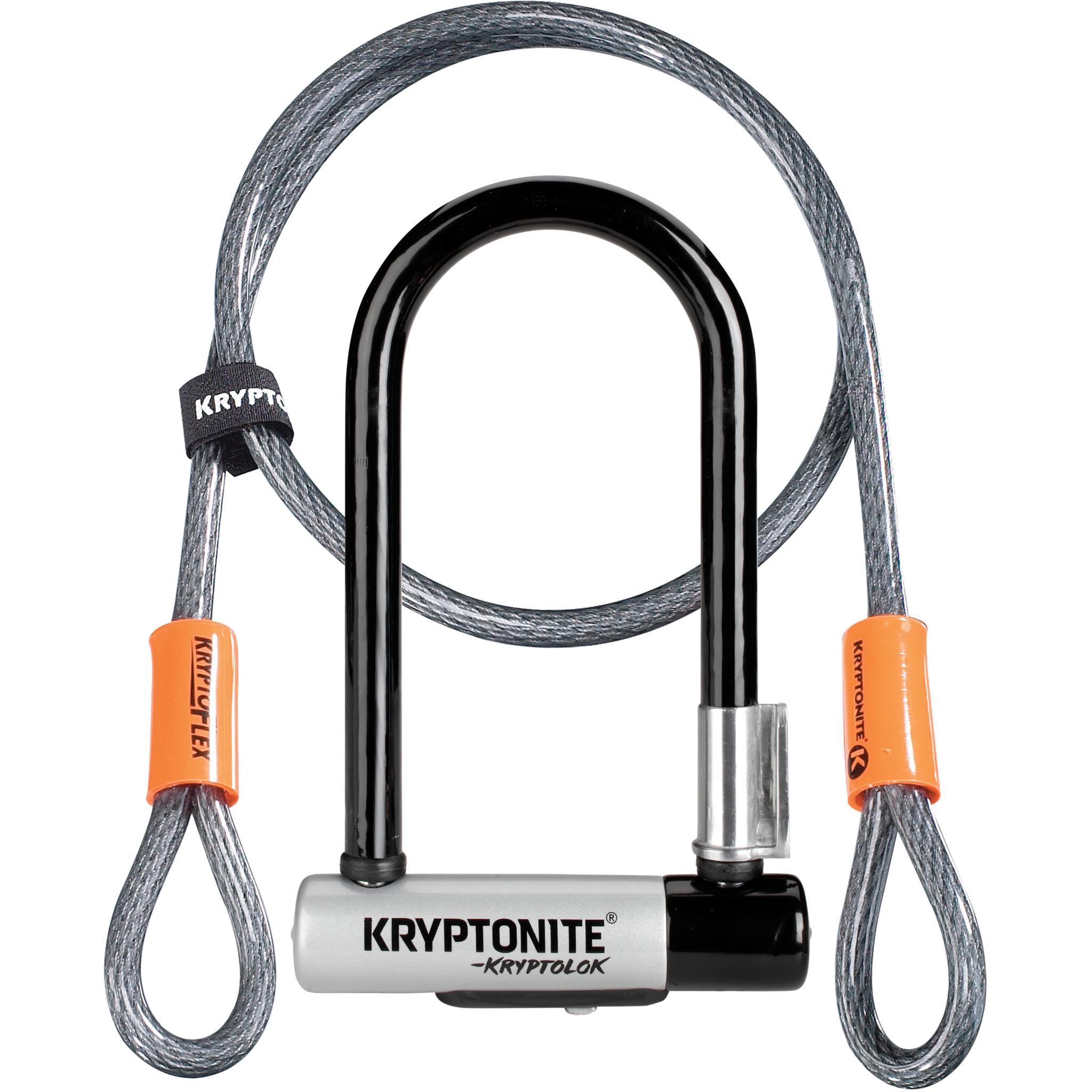 Kryptonite Kryptolok Mini U-Lock With Flex Cable & Bracket, Sold Secure Gold Rating