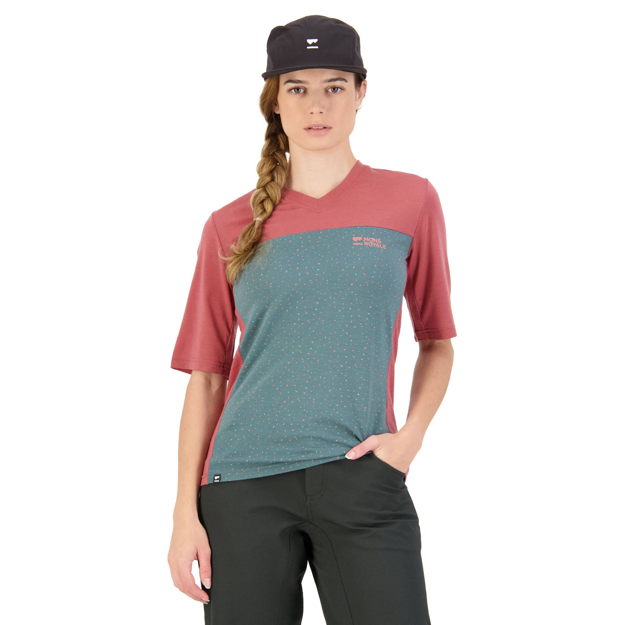 Mons Royale Women's Redwood Enduro VT Jersey - Terracotta / Terrazzo