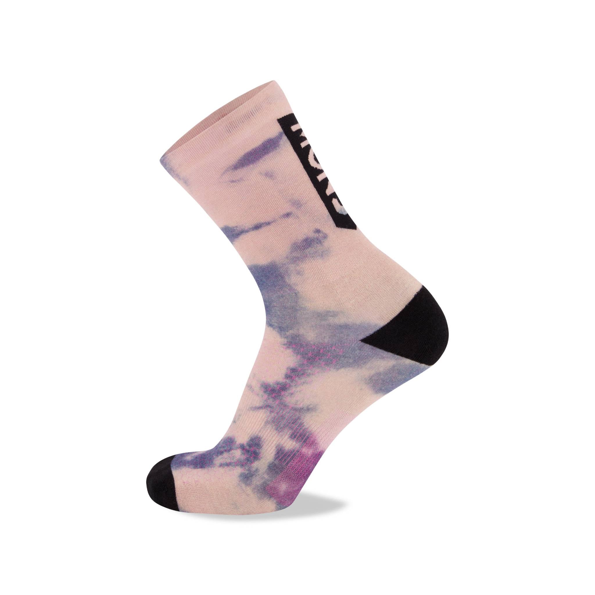 Mons Royale Atlas Crew Sock - Digital Denim Tie Dye