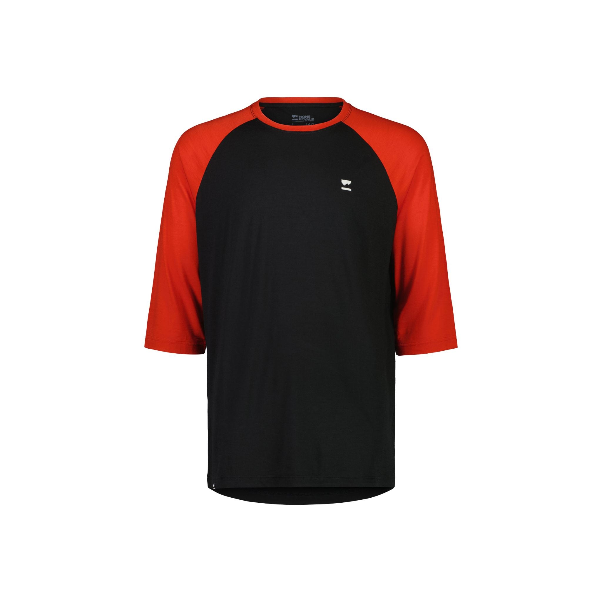 Mons Royale Tarn Merino Shift Raglan 3/4 Jersey - Retro Red / Black