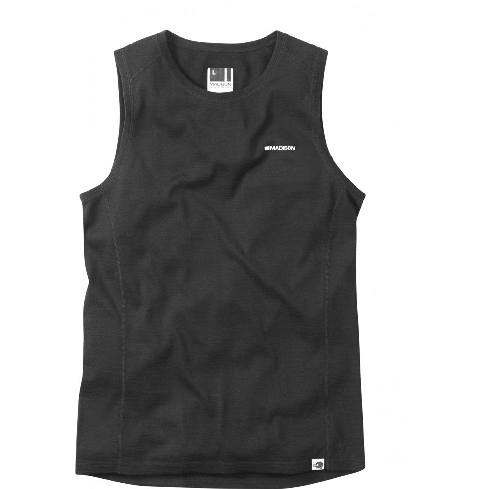 Madison Isoler Merino men's sleeveless baselayer, Black X-Small