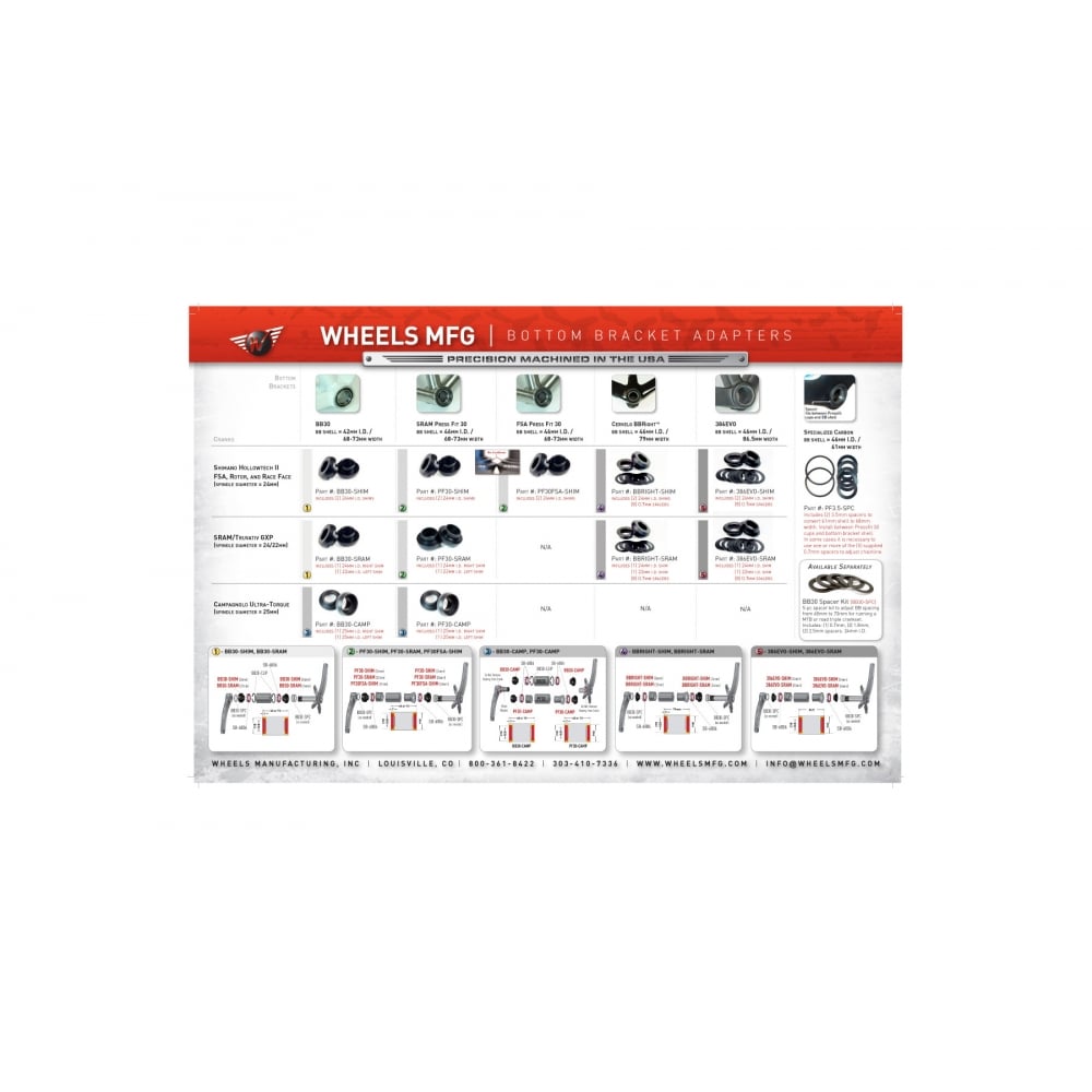 Wheels Manufacturing 386Evo to Shimano crank axle shims