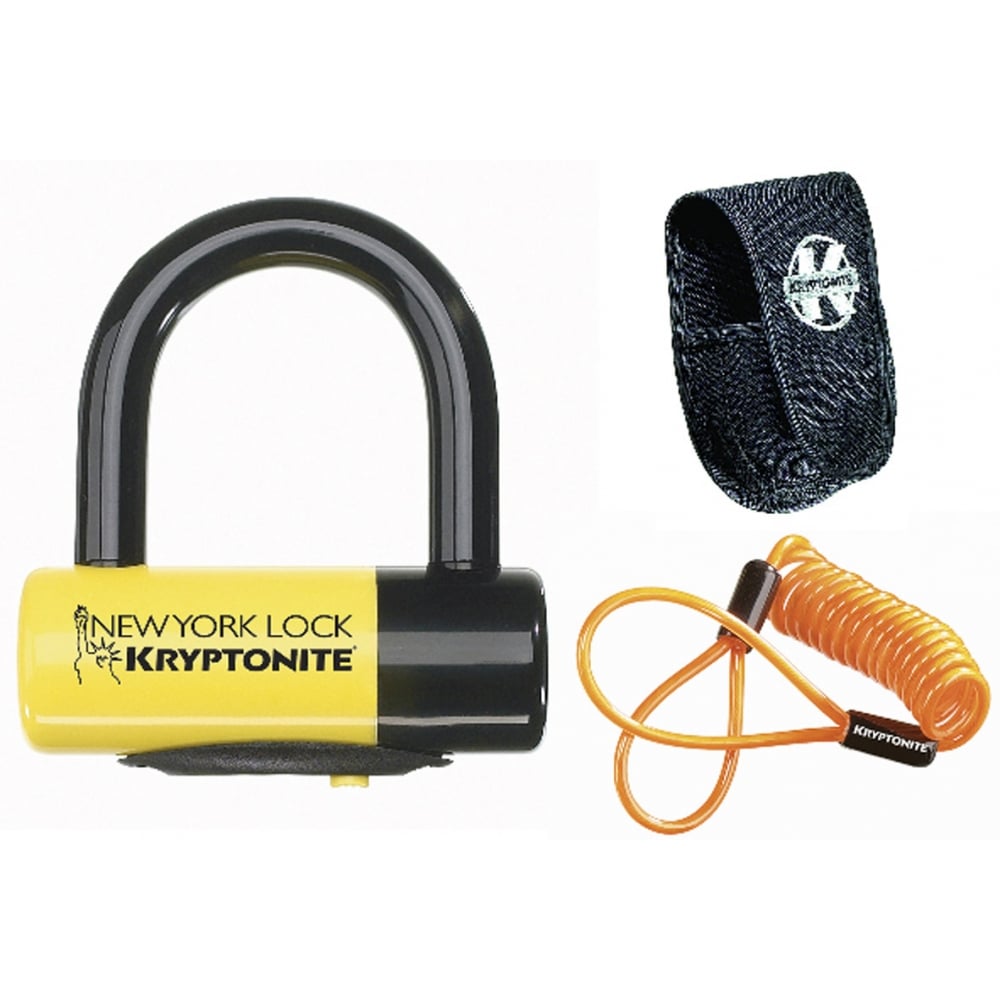 Kryptonite New York Liberty Disc Lock - with Reminder Cable - Yellow