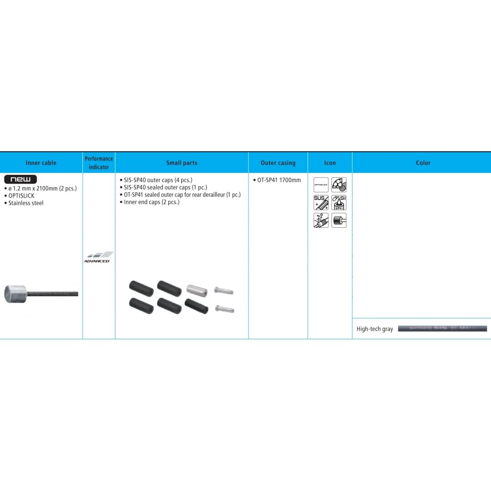 Shimano 105 5800 / Tiagra 4700 Road gear cable set, Optislick coated inners