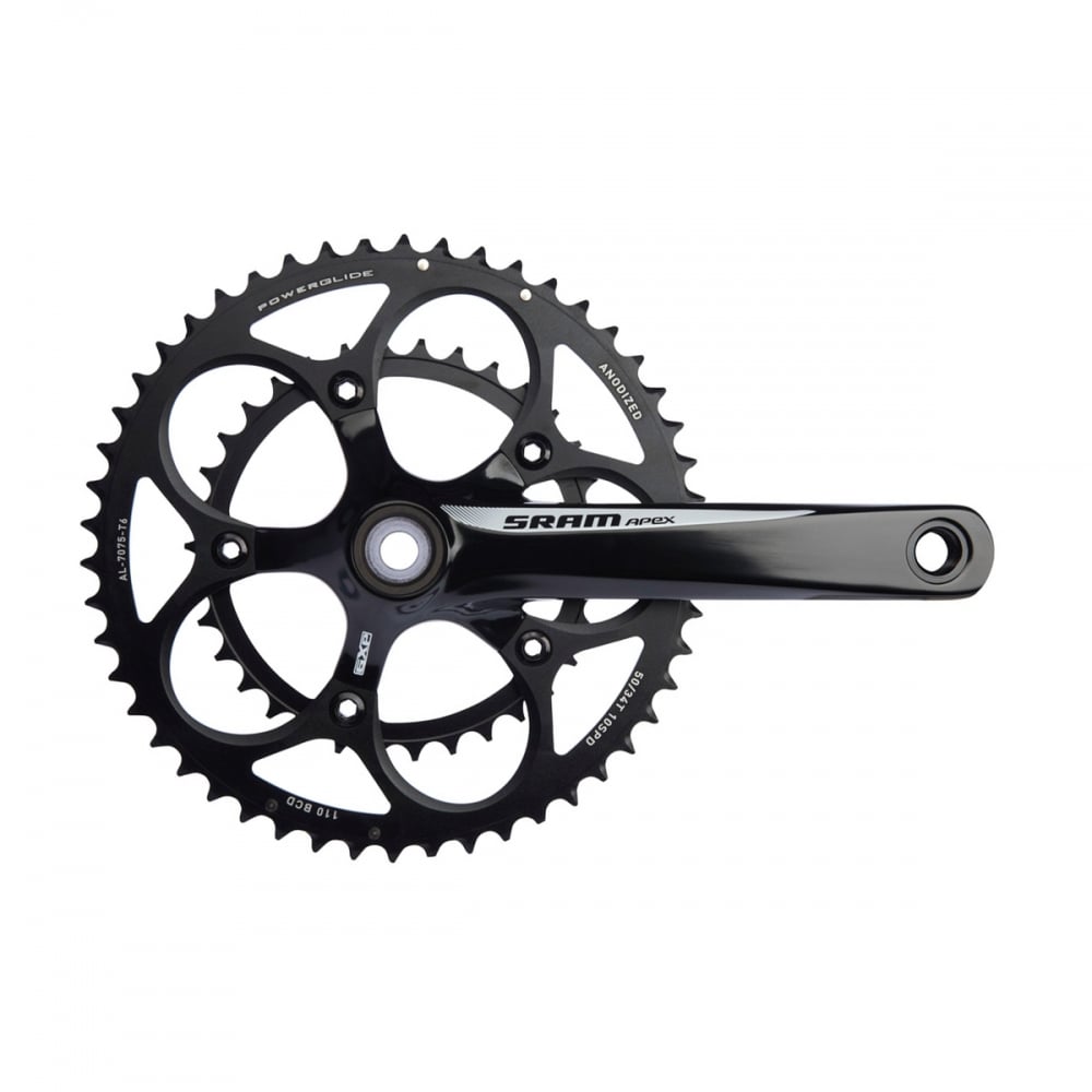 SRAM Apex Black/White Chainset 170MM 50-34T Inc GXP BB