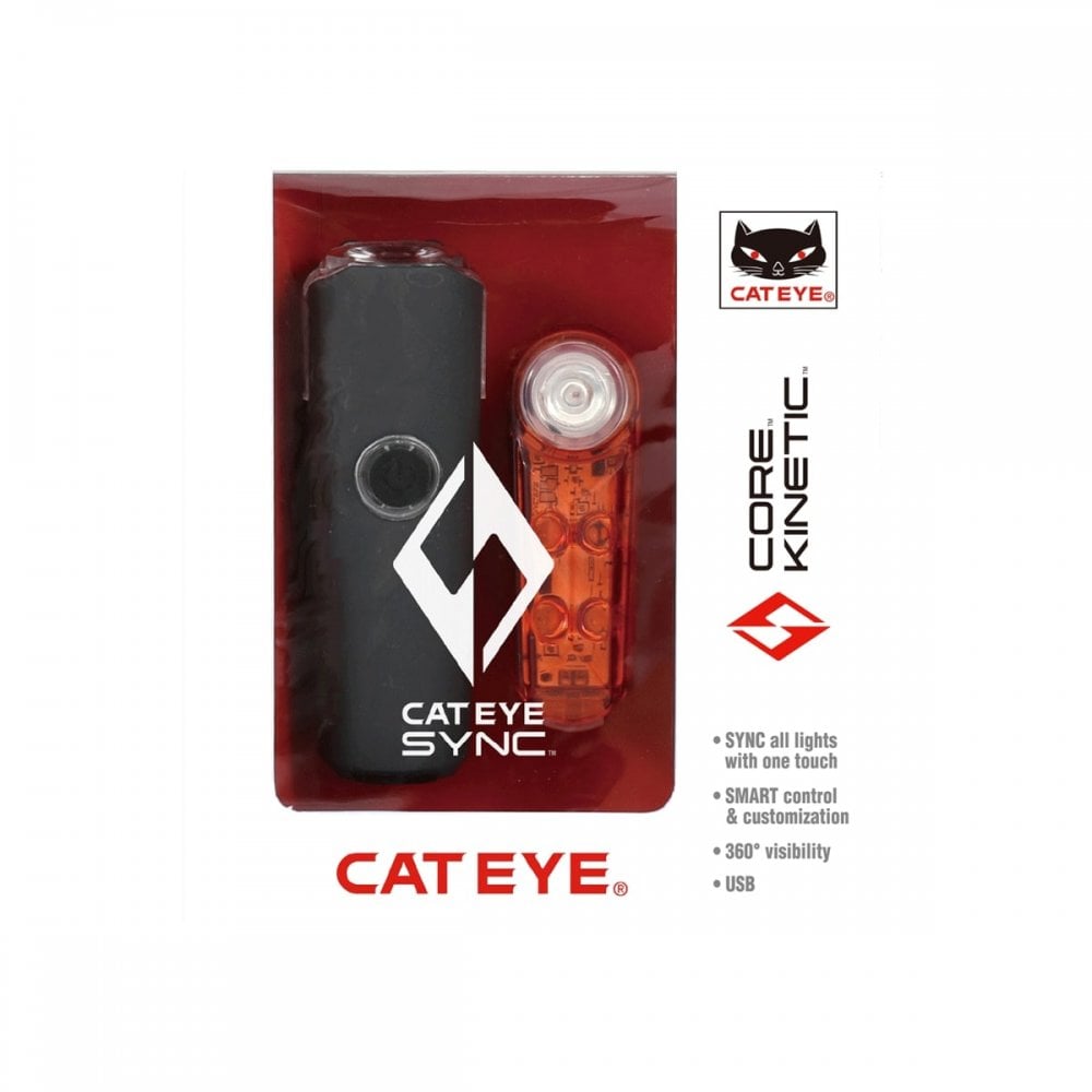 Cateye Sync Core & Kinetic Front & Rear Bike Light Set