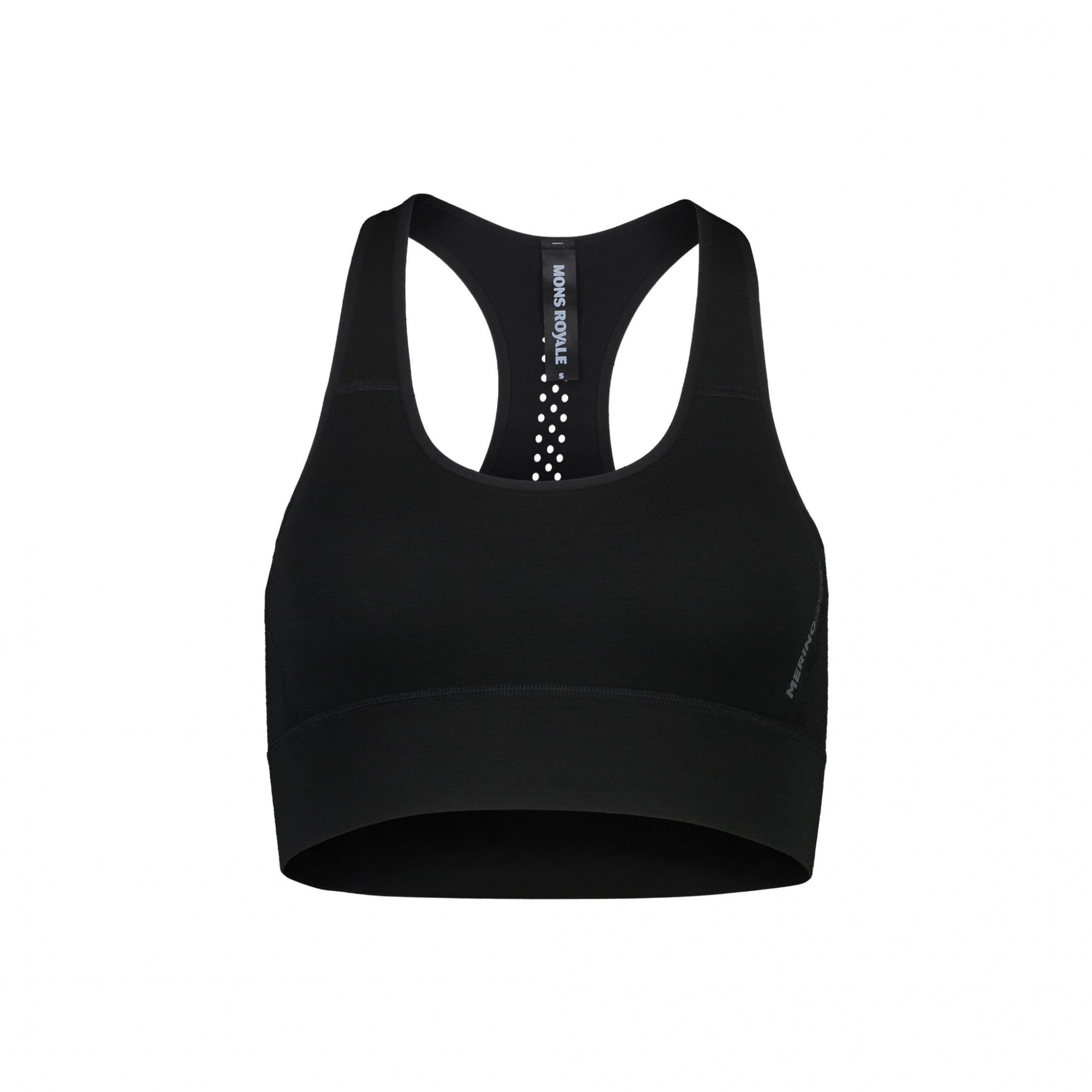 Mons Royale Womens Stratos Merino Shift Sports Bra Black