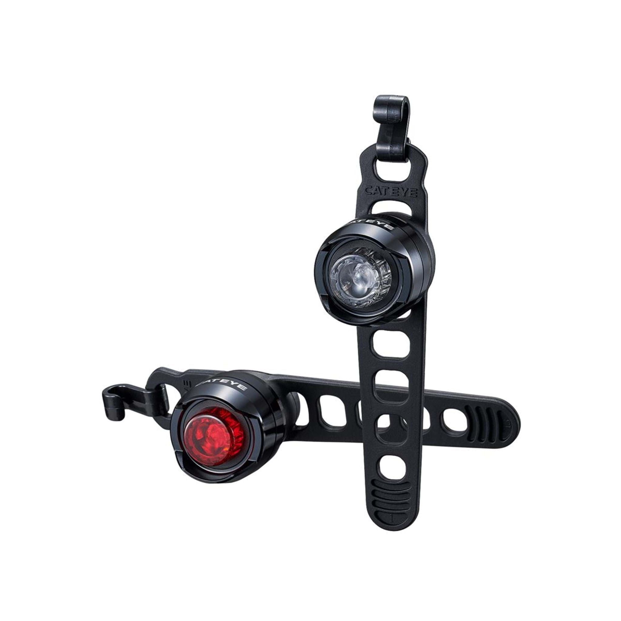 Cateye Orb Front & Rear Bike Light Set - Polished Black