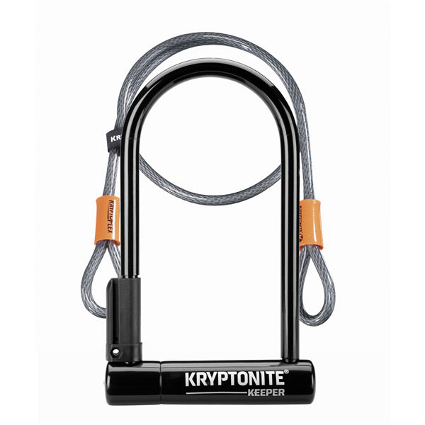 Kryptonite Keeper 12 Standard U-Lock with 4 foot Kryptoflex Cable Sold Secure Silver